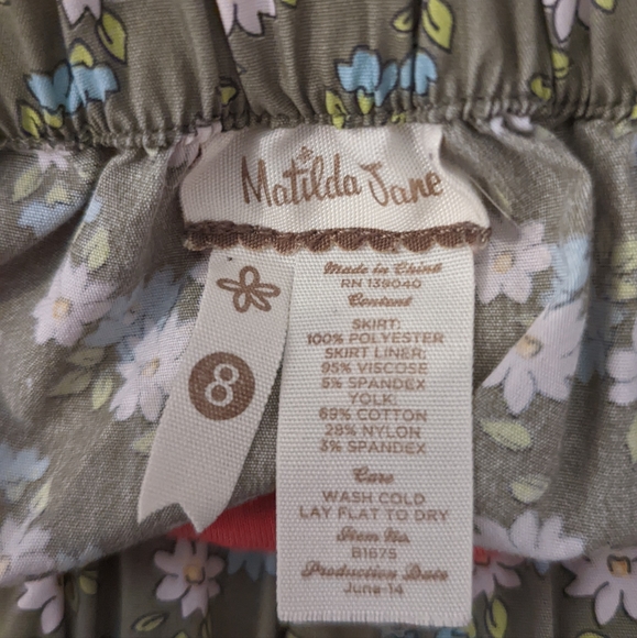 Matilda Jane Floral Fields Twirling Skirt, Multiple layers, Size 8 - Picture 3 of 5